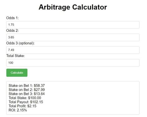 arbing calculator|Arbitrage Calculator .